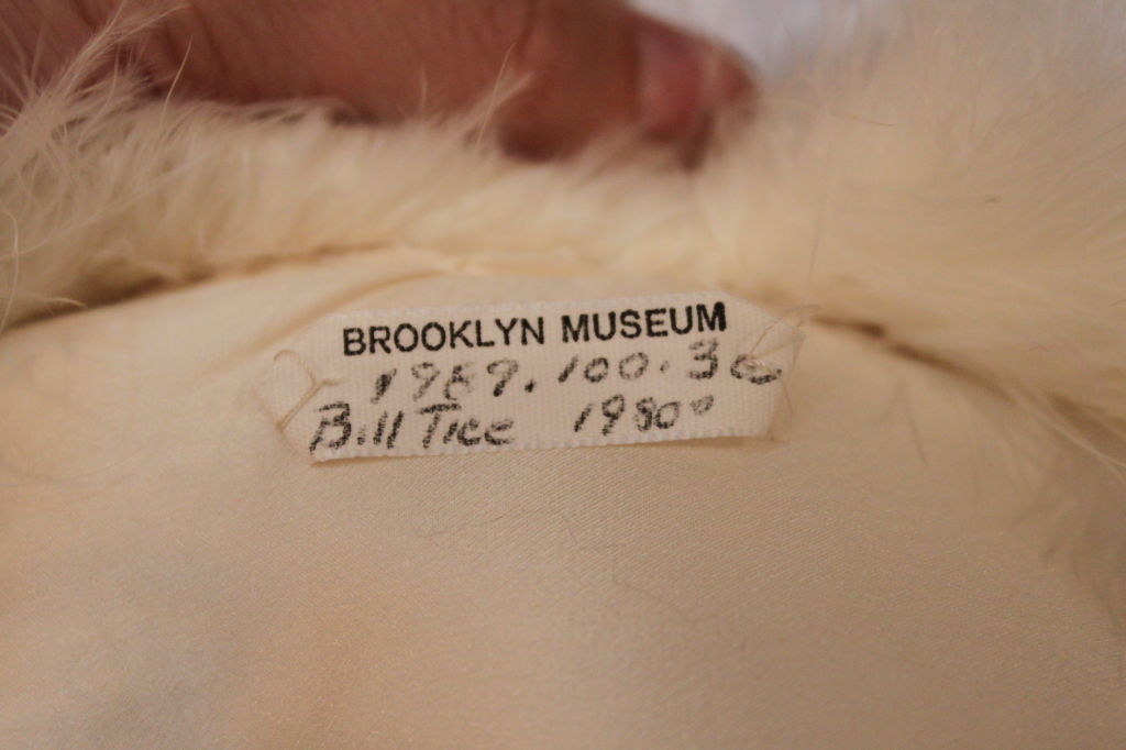 1970's Bill Tice Silk Bias Gown with Marabou Trimmed Jacket 5