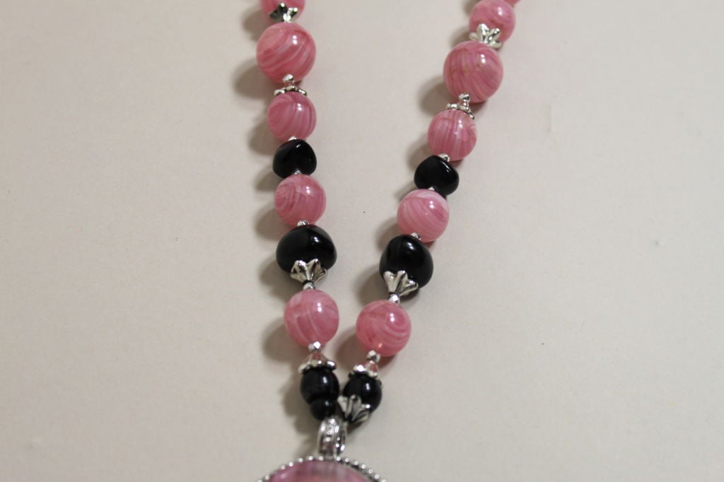 1970’s Christian Dior Beaded Glass Necklace In Excellent Condition For Sale In Los Angeles, CA