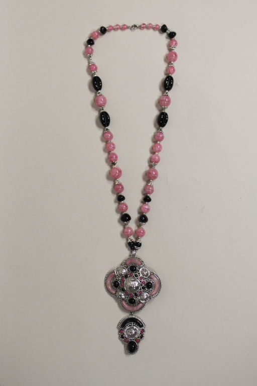 1970’s Christian Dior Beaded Glass Necklace For Sale 1