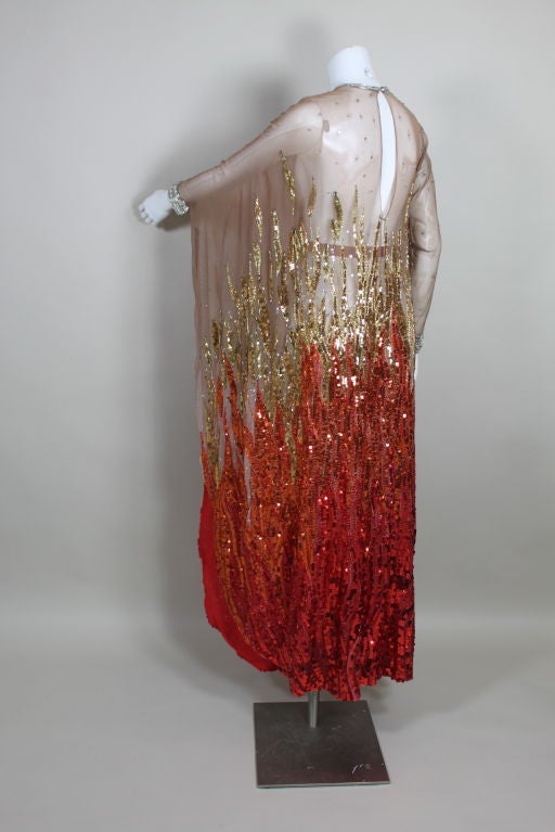 Gladys Knight’s Sequin Embroidered Flame Gown by Nolan Miller 1