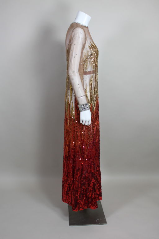 Gladys Knight’s Sequin Embroidered Flame Gown by Nolan Miller 3