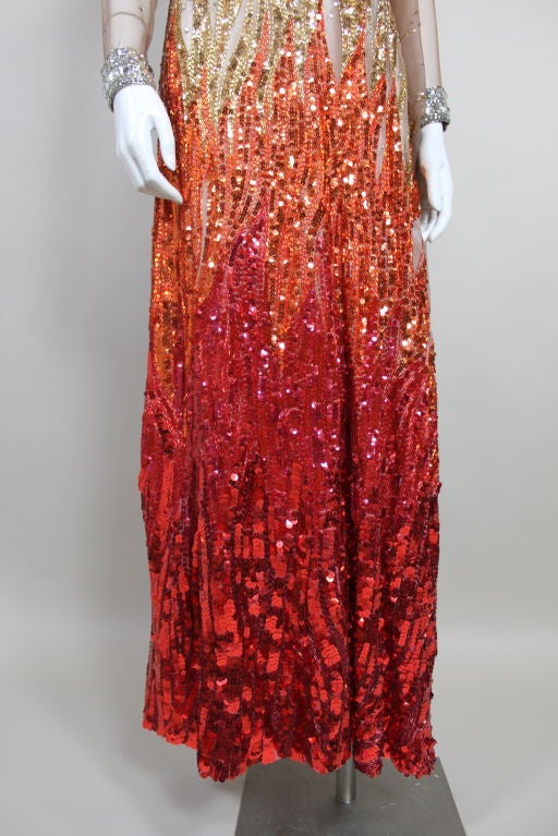 Gladys Knight’s Sequin Embroidered Flame Gown by Nolan Miller 5