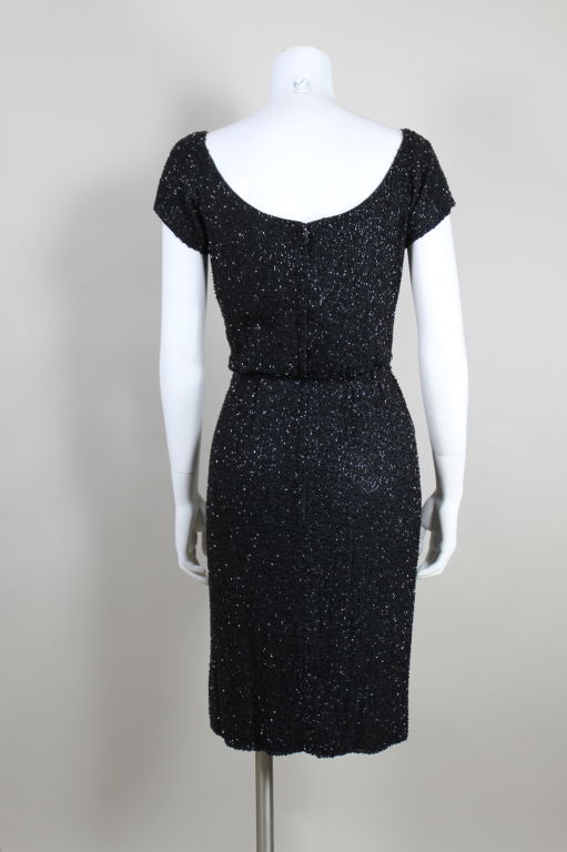 Late 1950's Ceil Chapman Beaded Cocktail Dress 1