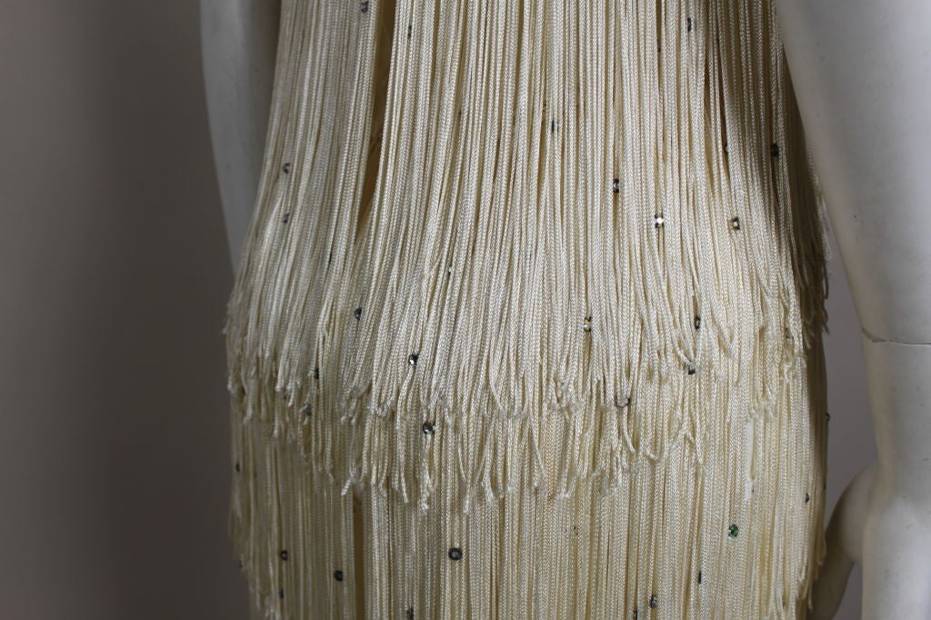 1970's Richeline Rhinestone Fringed Jersey Gown 5
