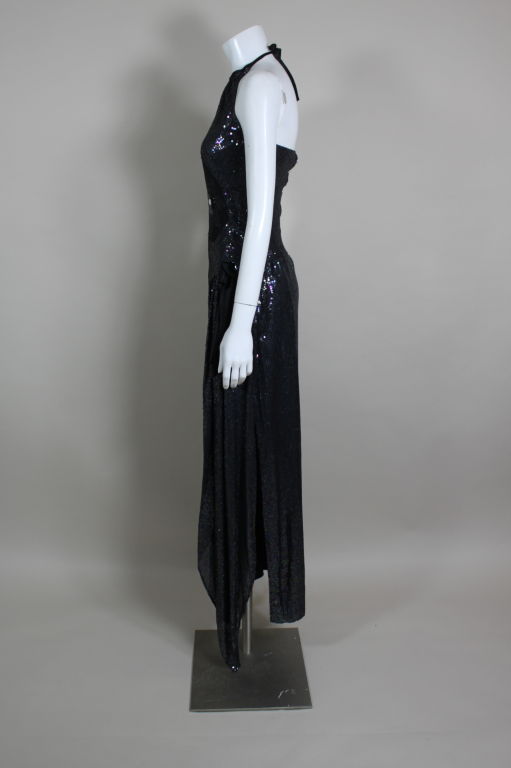 Women's 1980's Iridescent Sequined Gown
