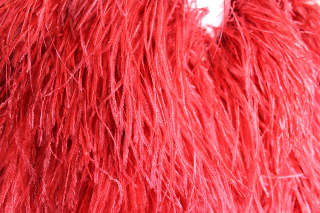 1970’s Red Ostrich Feather Capelet 2