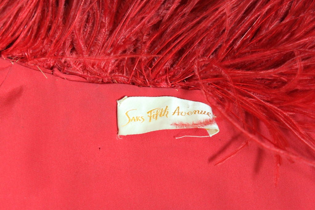 1970’s Red Ostrich Feather Capelet 3