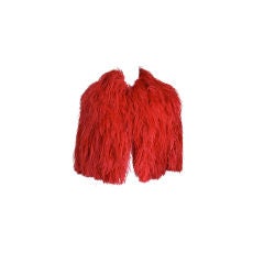 Vintage 1970’s Red Ostrich Feather Capelet