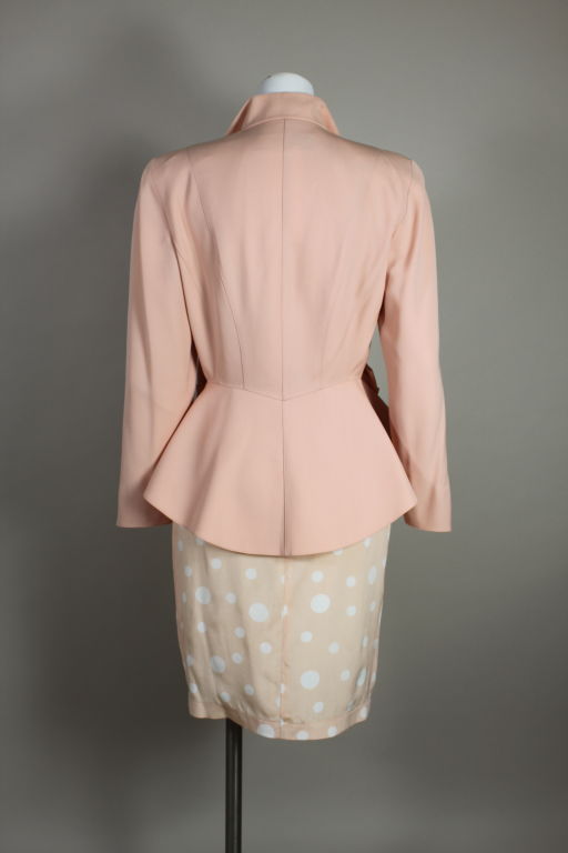 Women's Thierry Mugler Blush Pink Bow Trimmed Suit