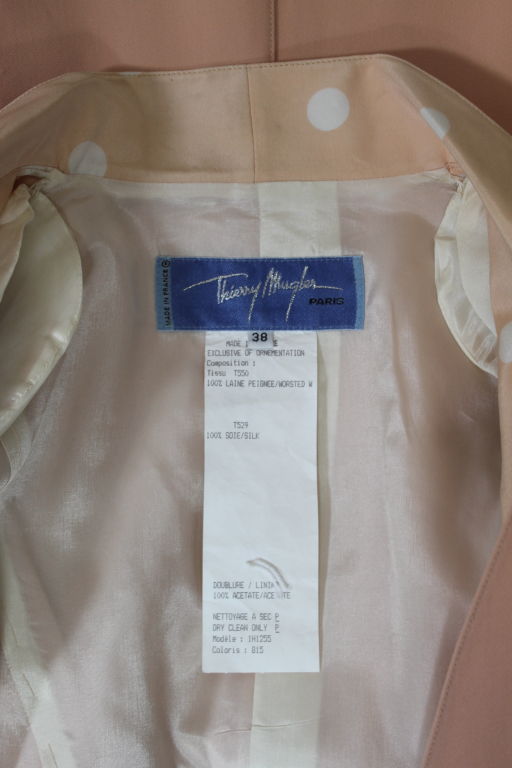 Thierry Mugler Blush Pink Bow Trimmed Suit 1