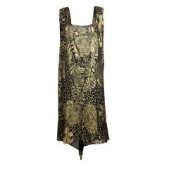 1920’s Gold Lamé Deco Floral Party Dress