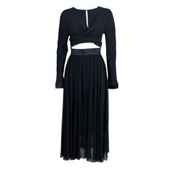 Chanel Pleated Silk Dress with Bare Midriff