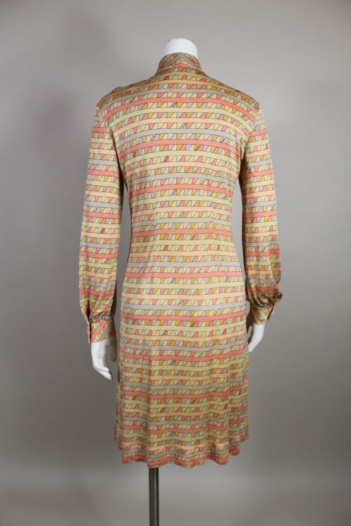 Women's Pucci 1960s Geometric Print Silk Jersey Dress For Sale