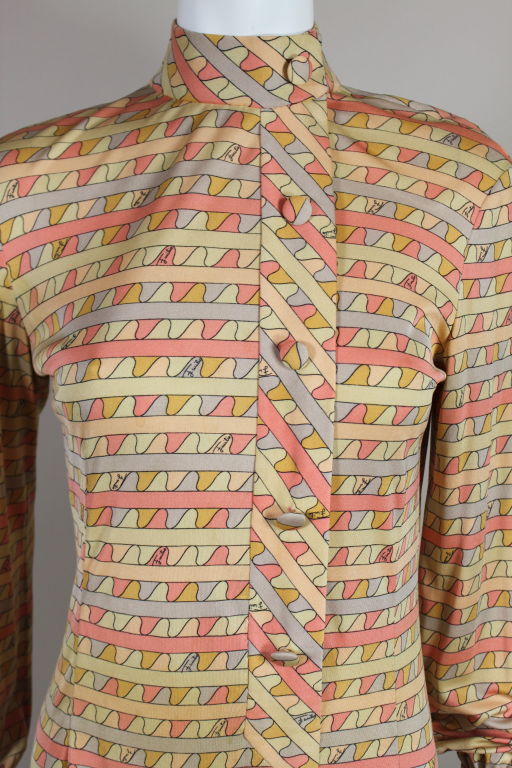 Pucci 1960s Geometric Print Silk Jersey Dress For Sale 1