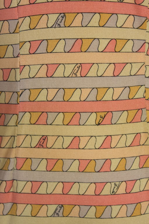 Pucci 1960s Geometric Print Silk Jersey Dress For Sale 3
