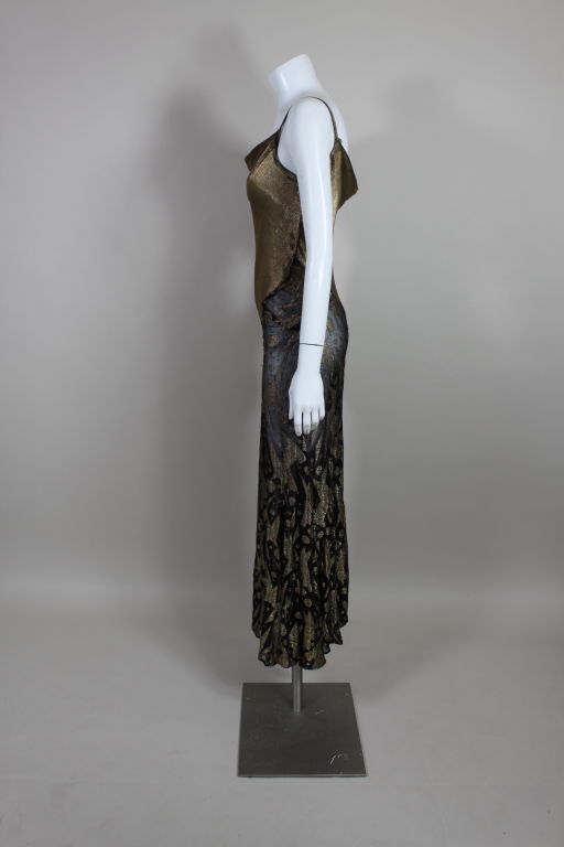 1930's Suprematist Gold Lamé Gown 1