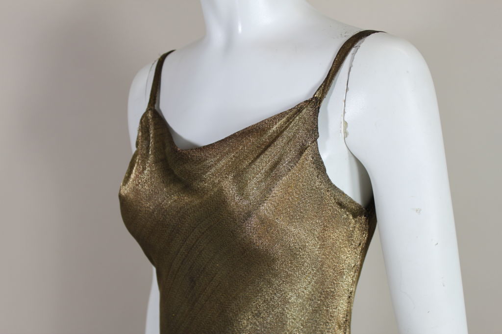 1930's Suprematist Gold Lamé Gown 3