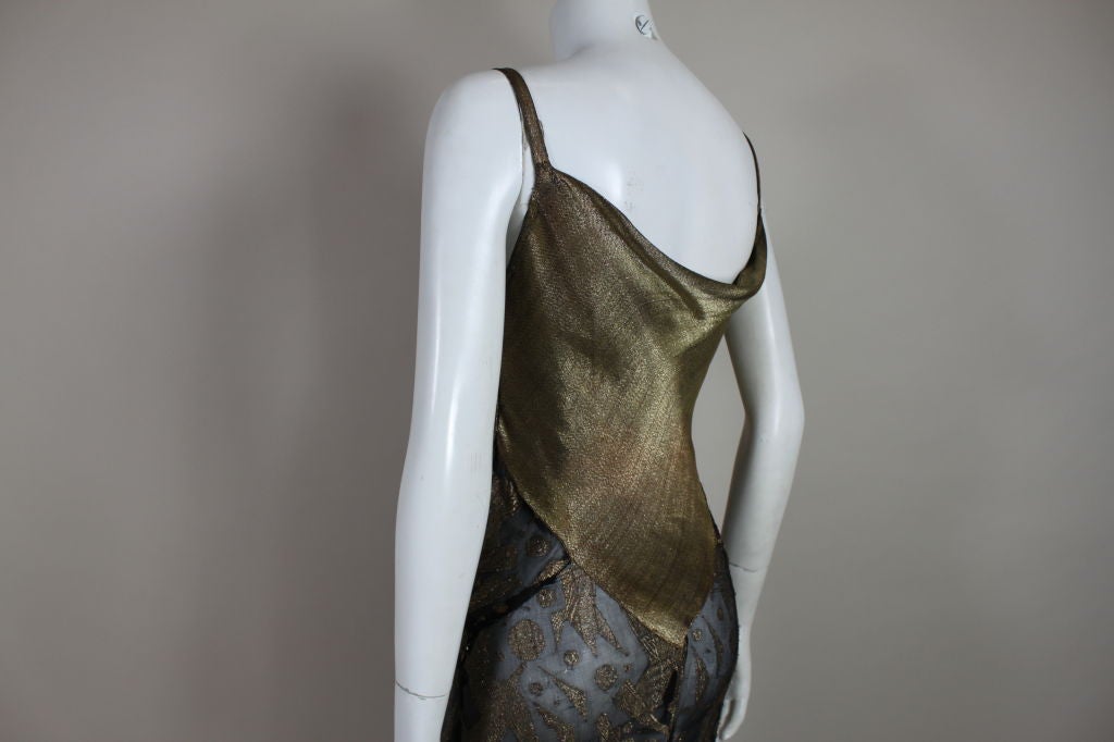 1930's Suprematist Gold Lamé Gown 4