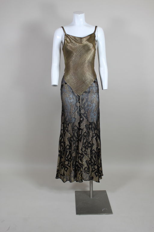 1930's Suprematist Gold Lamé Gown 6