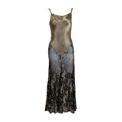 1930's Suprematist Gold Lamé Gown
