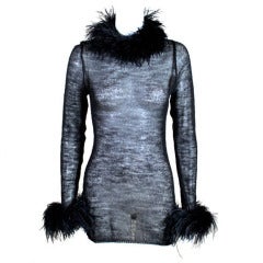 Jean Paul Gaultier Feather Trimmed Sweater