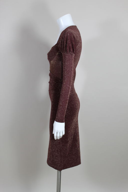 Brown Vivienne Westwood Classic Knit Sexy Lurex Dress For Sale