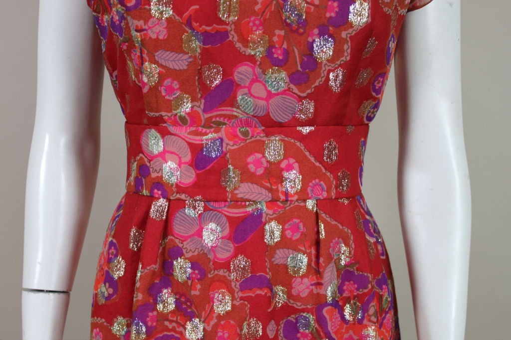 Tina Leser 1960's Metallic Brocade Mini Dress 3