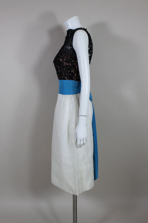 1960’s Estévez Guipure Lace and Organza Cocktail Dress 1