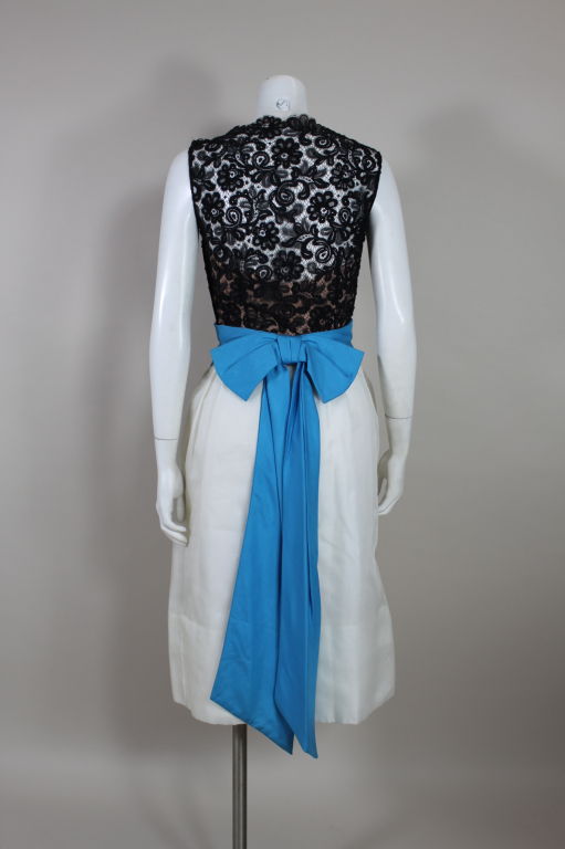 1960’s Estévez Guipure Lace and Organza Cocktail Dress 2