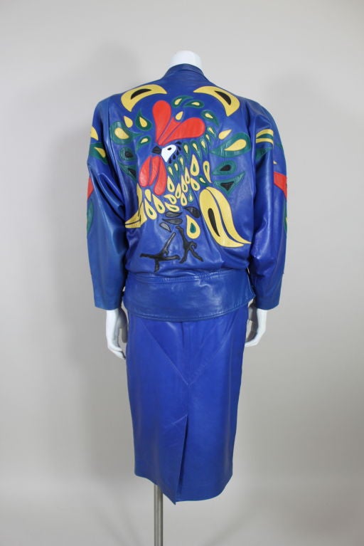 1980’s Jitrois Leather Appliquéd Rooster Ensemble 1