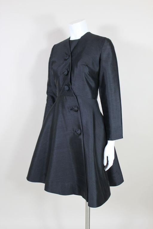 Women's 1960’s Anne Fogarty Raw Silk Coat Dress