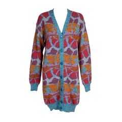 Missoni Knit Floral Color-Blocked Cardigan