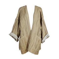 Vintage Issey Miyake Pleated Burlap Jacket