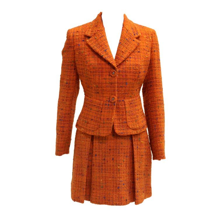 Gianni Versace Jeans Couture Rainbow Flecked Tweed Suit