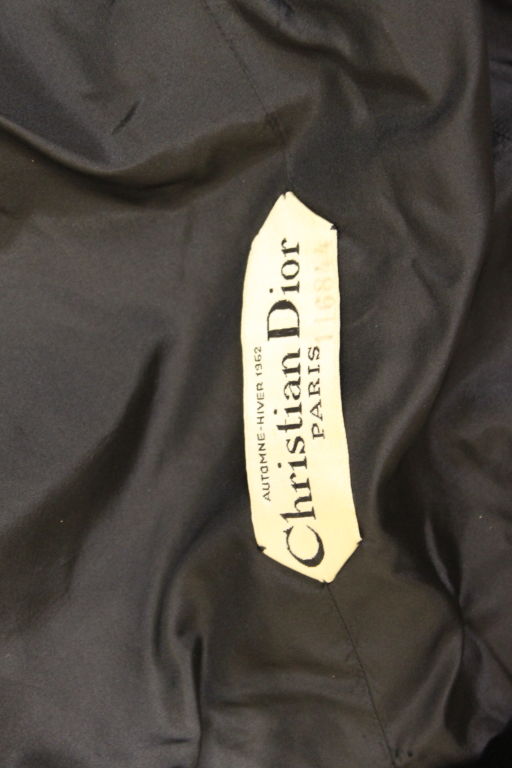 Christian Dior (Marc Bohan) A/W 1962 Couture Flocked Silk Dress + Jacket For Sale 5