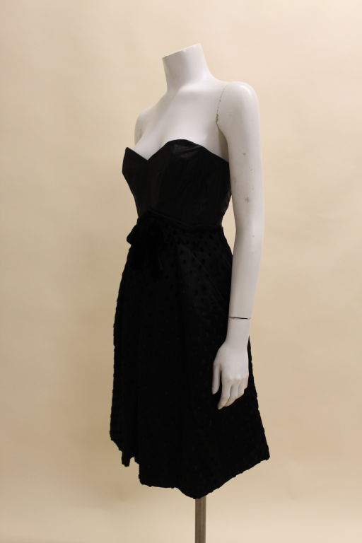 Christian Dior (Marc Bohan) A/W 1962 Couture Flocked Silk Dress ...