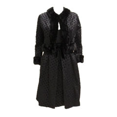 Vintage Christian Dior (Marc Bohan) A/W 1962 Couture Flocked Silk Dress + Jacket