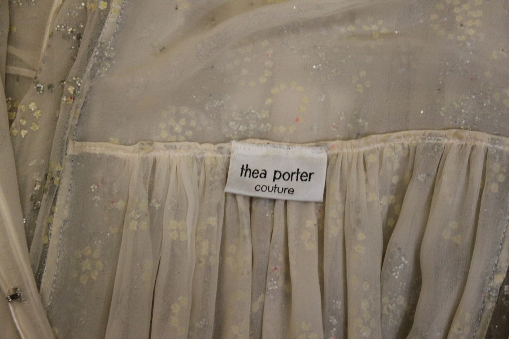 1970's Thea Porter Couture Glitter Chiffon Caftan 7
