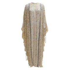 1970's Thea Porter Couture Glitter Chiffon Caftan