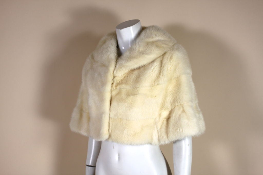 Mid Century Ivory Mink Bolero 1