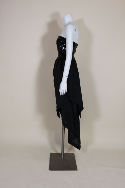Women's 1980's Pierre Cardin Sequin and Organdy Party Dress For Sale