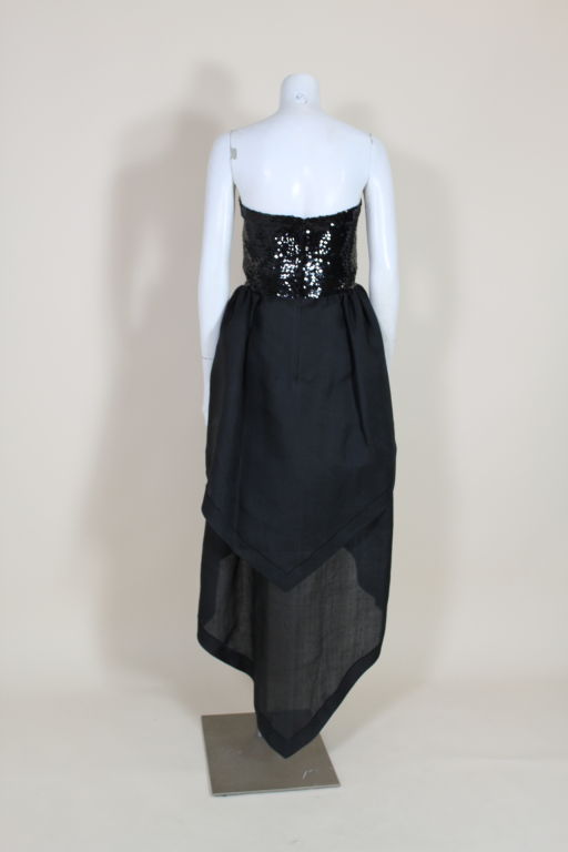 1980's Pierre Cardin Sequin and Organdy Party Dress For Sale 1