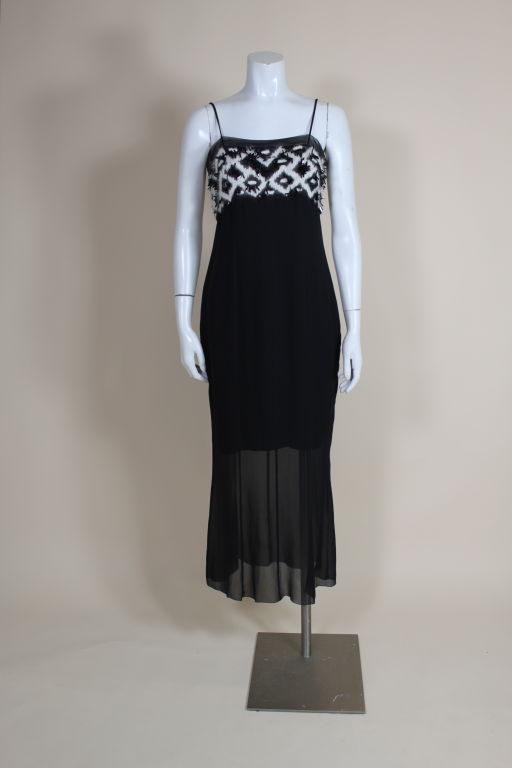 Chanel Embellished Wool Cashmere and Chiffon Gown