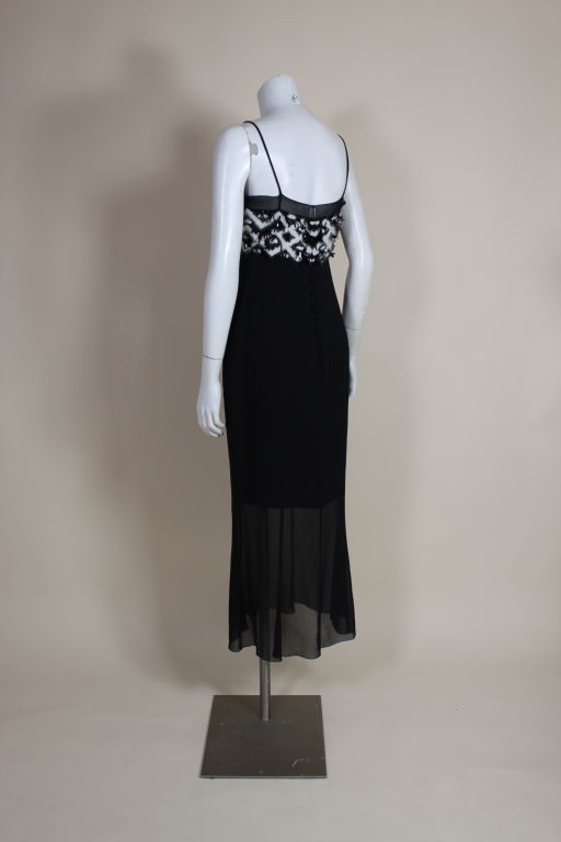 Chanel Embellished Wool Cashmere and Chiffon Gown 1