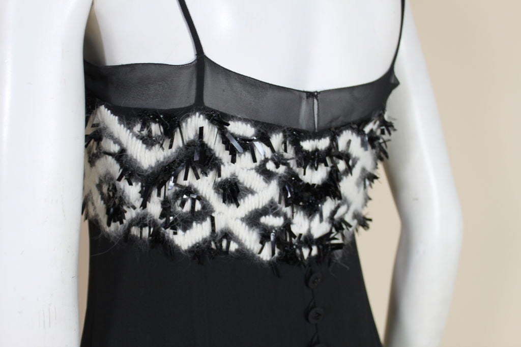 Chanel Embellished Wool Cashmere and Chiffon Gown 4