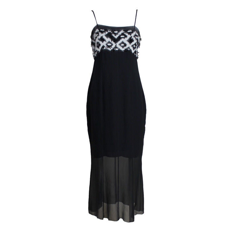 Chanel Embellished Wool Cashmere and Chiffon Gown
