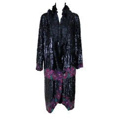 1920's French Deco Solid Sequin & Beaded Coat 7