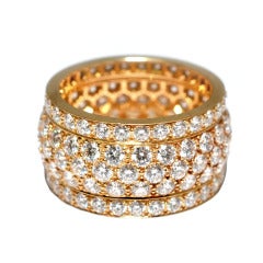 Cartier Nigeria Five Row Diamond Yellow Gold Ring