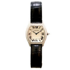 Cartier Lady's White Gold and Diamond Tortue Wristwatch
