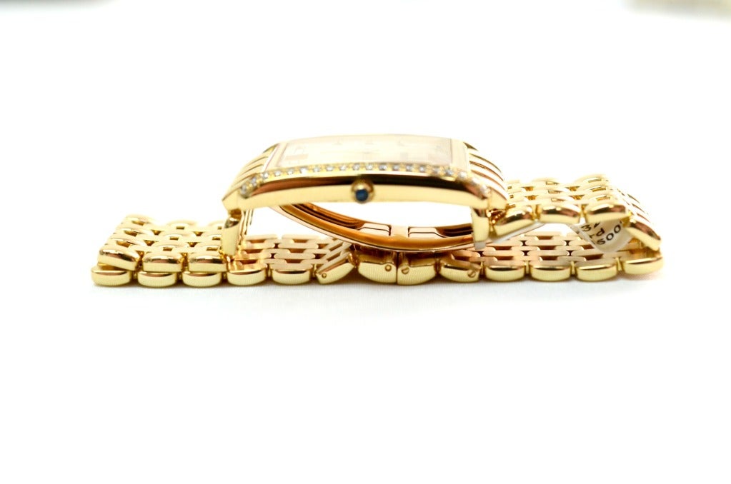 Brand: Concord
Model: Veneto
Gender: Men's 
Metal: 18k Yellow Gold  
Bezel: Diamond Bezel, 1.00 ct G-VS1
Dial:  Mother-of-Pearl Diamond Dial 
Gold Weight: 91grams